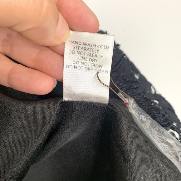 KAITLYN Black Eyelash‎ Lace Cap Sleeve Cut-Out Back Midi Dress Sz M - Picture 10 of 10